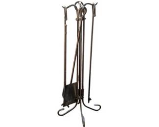Pilgrim Craftsman Hand Wrought 5-Piece Fireplace Tool Set