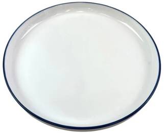 Mainstays White Serving Plate With Blue Trim