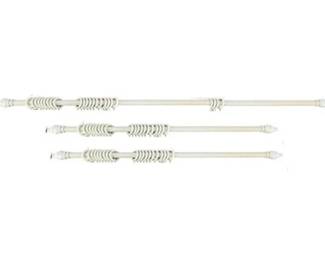 3 Curtain Rods With Hooks - Wood