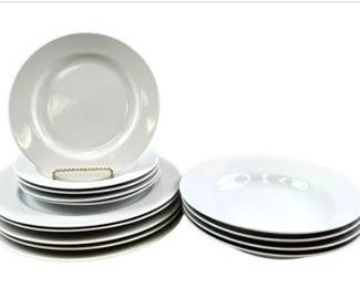 Set Of White Porcelain Everyday Dinnerware