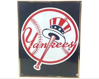 Vintage Poster - Framed New York Yankees Top Hat Team Logo