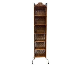 Wicker And Metal 7 Tiered Shelf Which Converts To Make Room For Taller Items