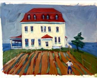 Original Painting On Board By Darien Artist Britt Bair
