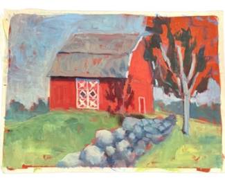 Original Acrylic Painting On Paper - Attributed To Local Artist Britt Bair