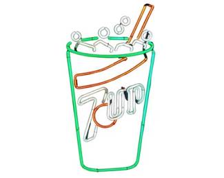 Vintage 7UP Soda Fountain Cup Neon Sign Display