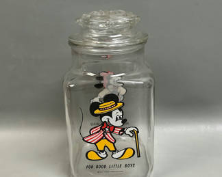 Lot 44: Vintage Disney Glass Candy Jar/Storage Jar