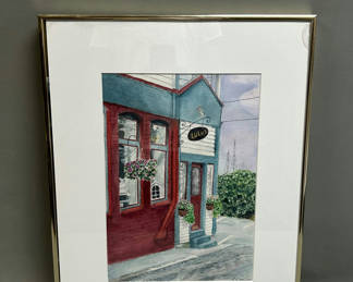 Lot 1: Storefront Watercolor Painting Signed  Conway 