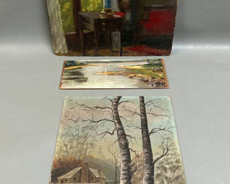 Lot 3: Three Oil Paintings on Board Signed 
