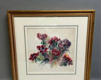 Lot 4: Still Life Floral Bouquet Watercolor Painting