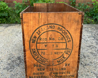 Lot 17: 1940s New Zealand Milk Rustic Shipping Crate 