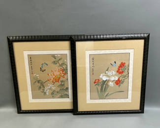 Lot 28: Vintage Chinese Paintings on Silk 