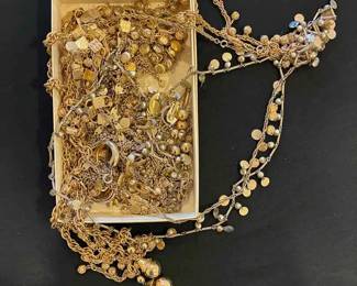 BO268Mystery Lot Gold Tone Chains Earrings