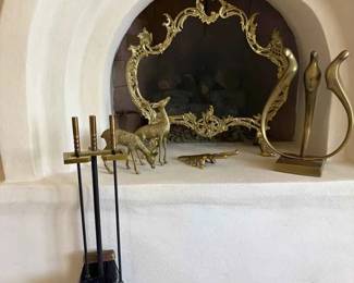 BO234Vintage Bronze Louis XY Fireplace Screen, More