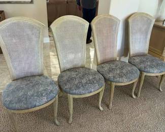 BO186Dining Chairs Cane Backs, Upholstered Seat