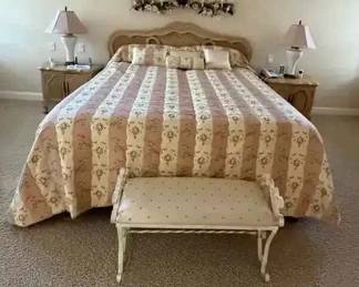 BO236Antique Botanical Stripe Bedroom Set