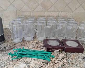 BO241Golf Themed Beer Mugs, Swizzle Sticks, Coasters And More