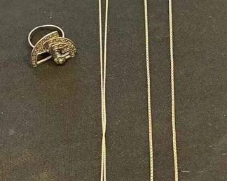 BO267Sterling Chains And Ring