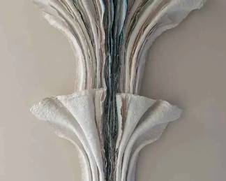 BO240Textured Abstract Layered Paper Wall Sculpture