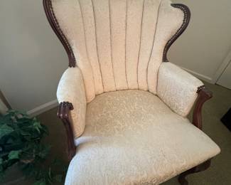 Lovely Antique Upholstered Channel Back Chair
