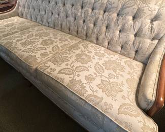 Beautiful Mid Century French Provincial Cream Floral Sofa