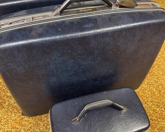 Vintage Samsonite Hardshell Dark Blue 3 Piece Set