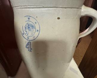 Louisville Pottery Company Indian Head 4 Gallon Butter Churn