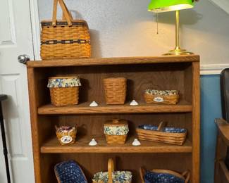 Wooden Shelf + Longaberger Baskets