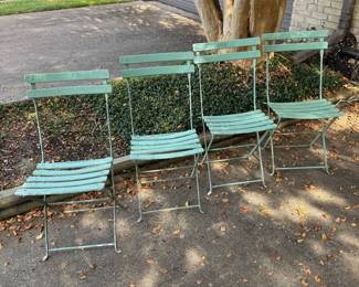 Vintage French Metal Bistro Chairs