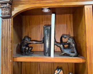 Set of Bronze Monkey Bookends