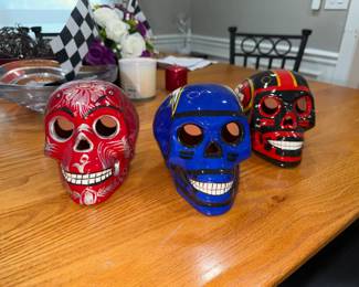 Artist Handmade Ceramic Skulls that are Hand-Painted 