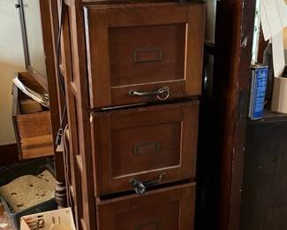 Oak 4-Drawer Vertical File Cabinet