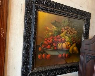 Framed Still Life Fruit Painting