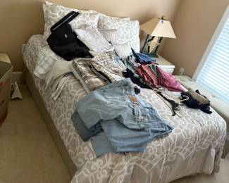 Full Sized Bed frame, Mattress and Bedding