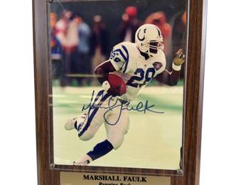 Marshall Faulk Autograph Colts 28