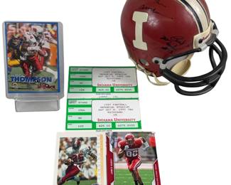 IU Football Team Autographed Mini Helmet Anthony Thomas Signed Rams Card