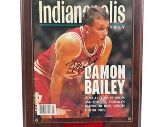 IU Damon Bailey Autographed Indpls Monthly Cover March 1994 Plaque
