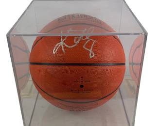 Kobe Bryant Signed Spalding NBA Basketball Treadways COA + Plexi Case