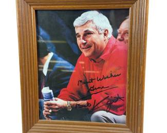 IU Bobby Knight Autographed Photo 8x10