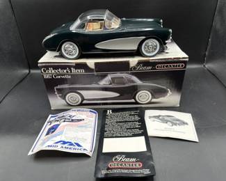 Vintage Jim Beam full whiskey decanters. Corvettes & T-birds.