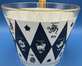 MCM Zodiac glassware. Bowl.