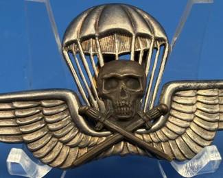 Paratroopers WW II military pin. Skull.