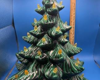 Vintage ceramic Christmas trees.