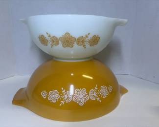 Pyrex Vintage Butterfly Gold Nesting Bowls
