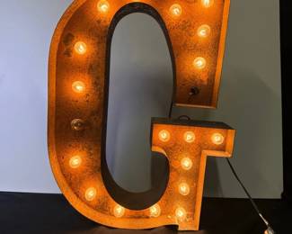 Rustic Metal Marquee Letter G