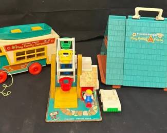Fisher Price A Frame House Family Camper  Ferris Wheel