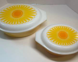 Pyrex Sunflower Casserole Dishes