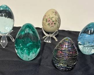 Art Glass Egg Paperweights
