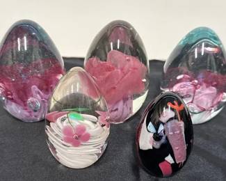 Glass Egg Paperweights