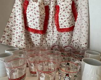 Snowmen And Reindeer Holiday Barware