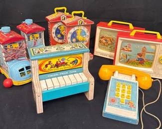 Fisher Price Music Box Shoe Teaching Clock Chime Phone Music Box TV